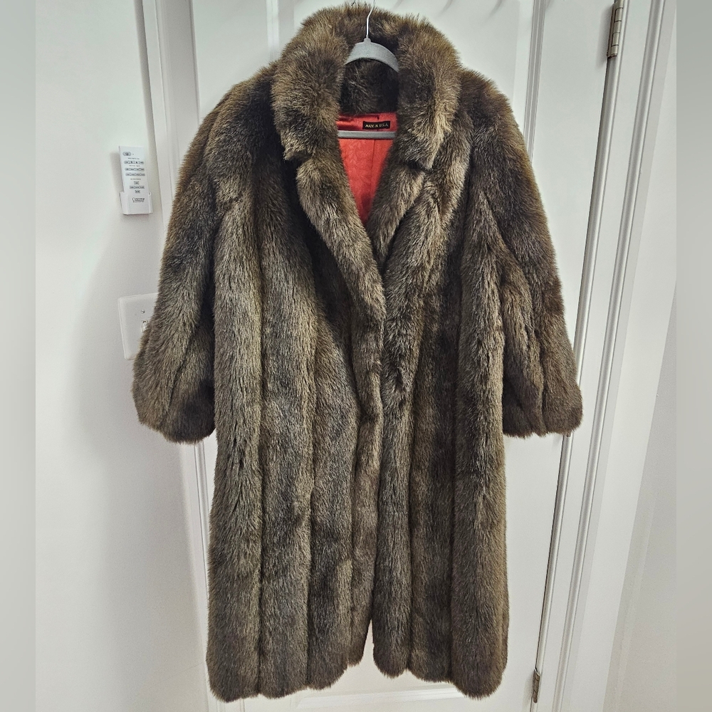 Elegant Brown Faux Fur Teddy Jacket